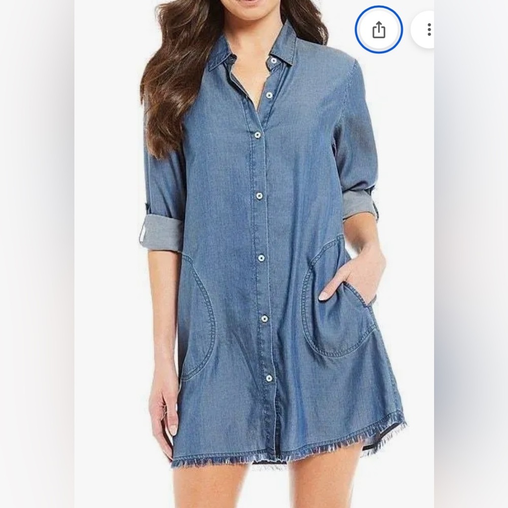 Tommy Bahama Chambray Boyfriend Swim Cover Up Shirt